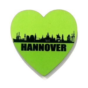 Hannover Magnet Herz Skyline Grün