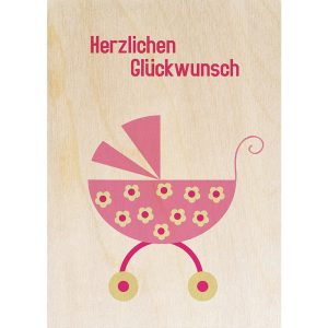 Holzmagnet Herzlichen Glückwunsch Mädchen