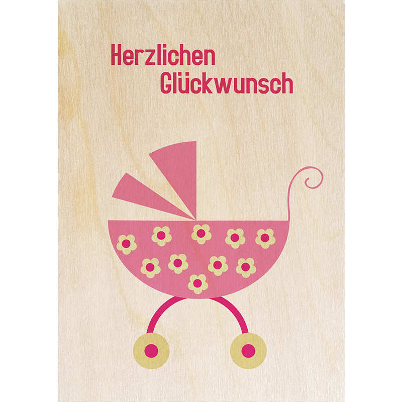 Holzmagnet Herzlichen Glückwunsch Mädchen