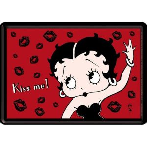 Metallpostkarte Betty Boop Kiss Me