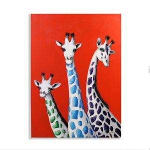 Wandbild Ölbild Giraffen