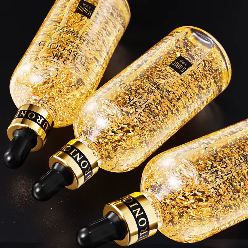 24K Gold Hyaluronsäure Nicotinamid Gesicht Serum – Nachschub Befeuchten Schrumpfen Poren Erhellen Hautpflege Straffende Gesichts Essenz