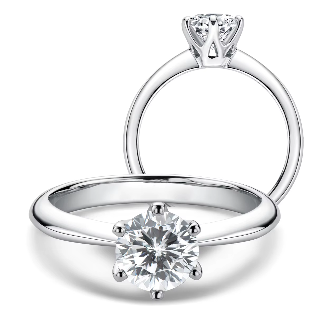 Moissanite Diamantring aus 925er Sterling Silber: Details und Qualität der Verarbeitung