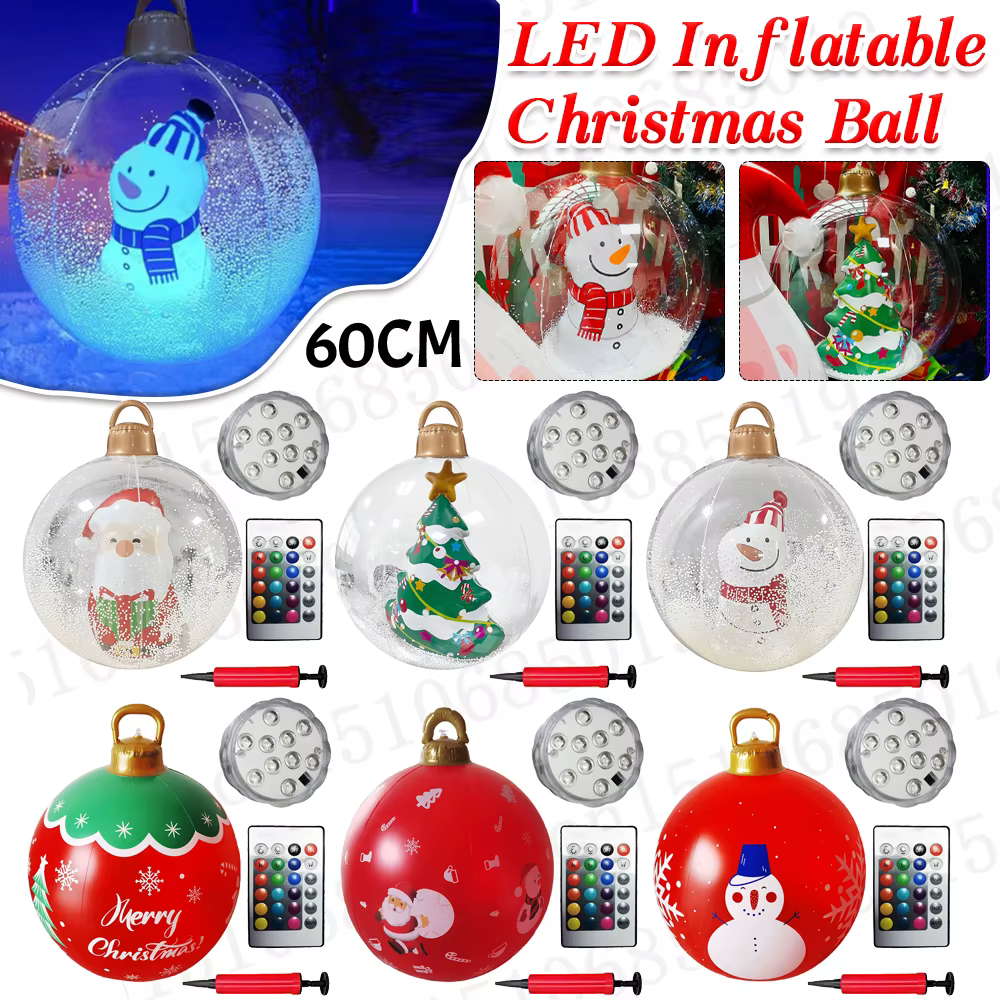 Leuchtende 24 Zoll aufblasbare Weihnachtskugeln – Outdoor Weihnachtsdekoration