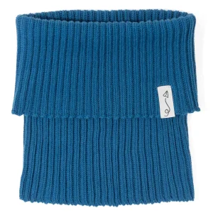 Baumwollgestrickter Kinderschal – NAVY BLUE
