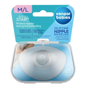 CANPOL BABIES Brustwarzenschutz aus Silikon, Größe M/L, Easy Start, 2 Stück