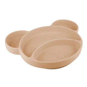 CANPOL dreiteilige Silikonplatte mit Saugnapf – Teddy Bear Beige