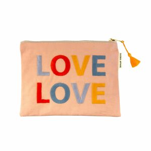 Bestickte Tasche LOVE rosa von Global Affairs