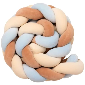 Mix Beige&Blue – Geflochtene Bettschlange Bettumrandung für Babybett