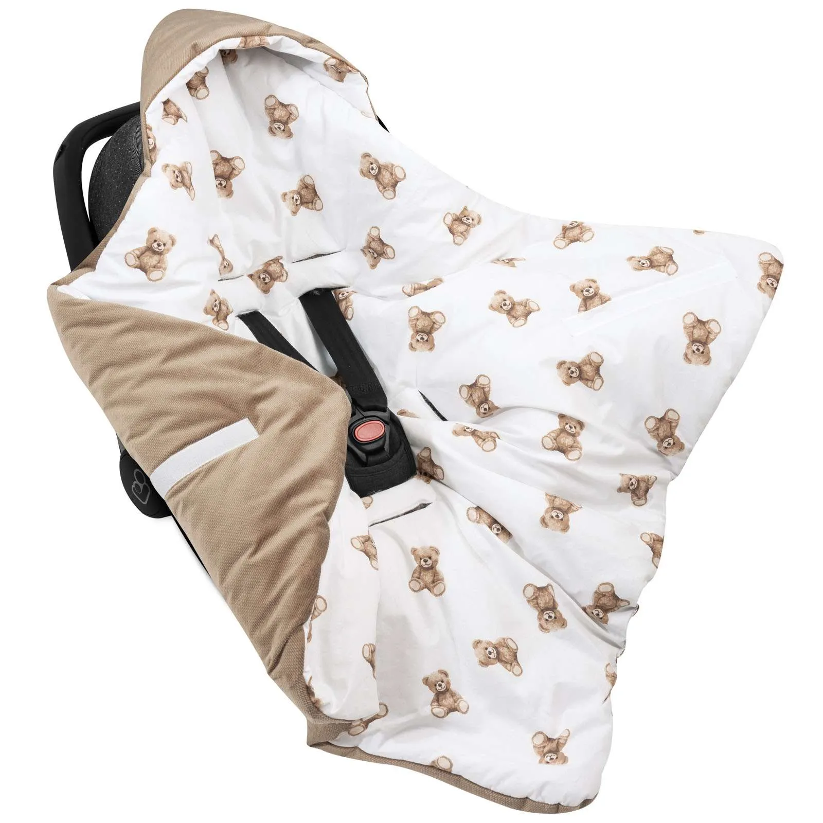 Mr. Teddy & Caramel Velvet Decke für Kindersitz – Bild 3