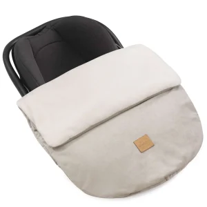 Ecru Plüsch & Ecru Velvet Fußsack für Autositz und Kinderwagen