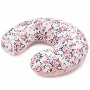 Roses & Smokey Pink Soft Velvet Stillkissen mit abnehmbarem Bezug