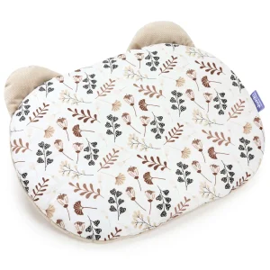 Boho Garden & Ecru Velvet Kissen Teddybär-Kopf 26x36cm