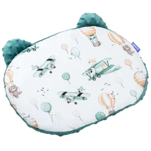 Balloon Travel & Emerald Minky Kissen Teddybär-Kopf 26x36cm