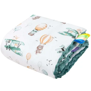 Balloon Travel & Emerald Minky Neugeborene Decke 55x75cm