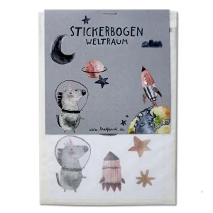 Stickerbogen Weltraum | Recyclingpapier 2 Bögen